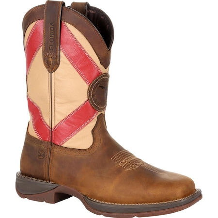 Durango Men's Western Boot, 10 W, Leather, 11 in H, Saddle Brown DDB0233